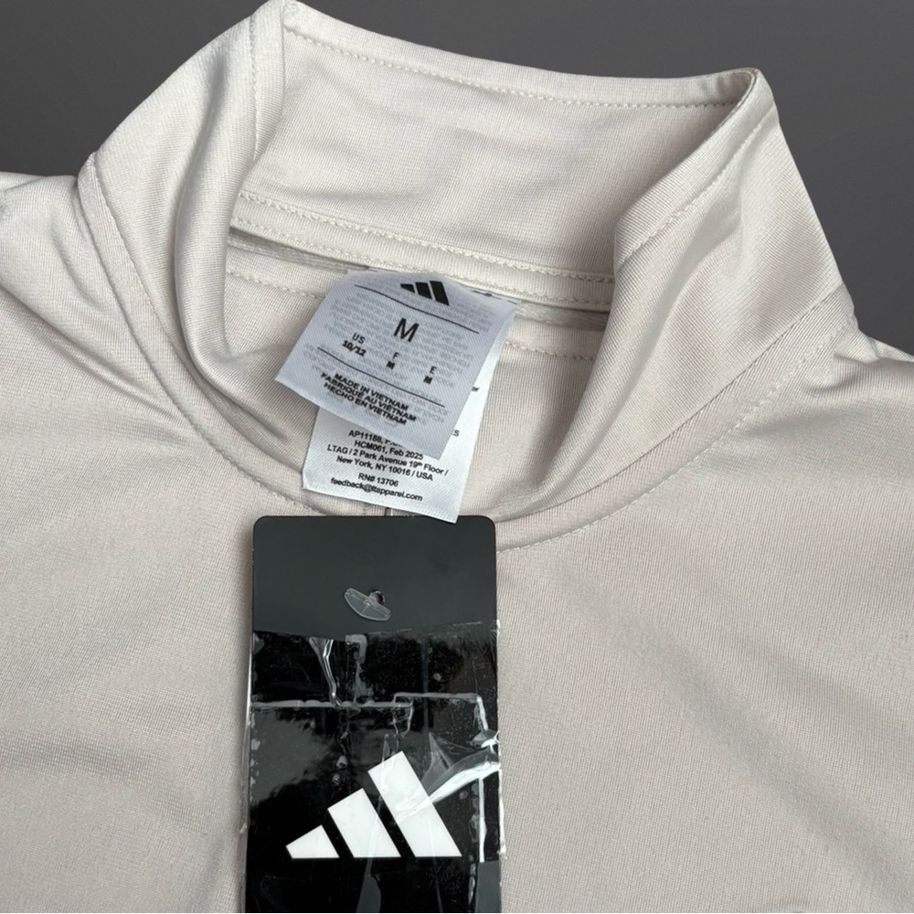Adidas Youth Tricot Beige or Natural Jacket with Black Accents Size M 10/12 - Picture 3 of 5